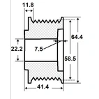 Hihnapyörä 8-sakarainen, 22x58x41