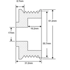 Hihnapyörä 6 uralla 17x56X31