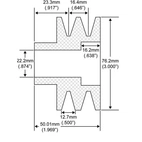 Hihnapyörä 2V 22,2x76mm, Delco