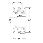 Hihnapyörä 17X72 mm