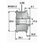 Vapautushihna 17x56x37,6, 6py.
