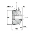 Vapautushihna 17x69, 7-vaihteinen