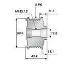 Vapautuskuivurenki 17x50x43,4, 8s