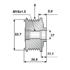 Vapaarulla 17x53.7, 6 uras