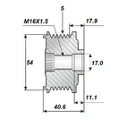 Vapautusremmi 17x54, 5 uras
