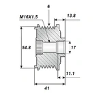 Vapaatardauenhihna 17x55, 6 uria