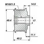 Vapautushihna 17x49, 6 uraa