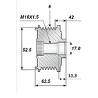 Vapautuskehä 17x53, 6-vaihteet