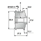 Vapautushihna 17X56, CCW, 5 sek