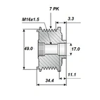 Vapautuskehä 17x49, 7 urassa