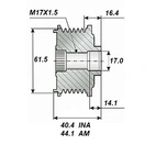Avauspyörä 17x61.5, 6-vaihteinen