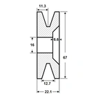 Hihnapyörä 16x67x13/1rems