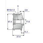 Irroitushihna 17x57,5x37,2, 8-rengasta