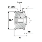 Vapautushihna.17x60x40,6, 7-rengas