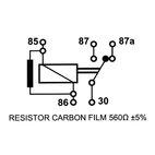 Minirele 12V-40A, 5-nasta, vastus