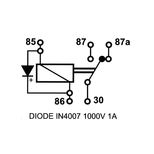 Minirele 12V-40A, 5-pinnainen