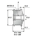 Vapautusliina 17x61,5x37,2, 6-vaihteinen