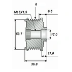 Irroitushihna 17x59x36,75, 6-vaihteinen