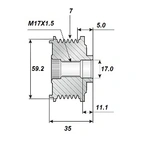 Vapautuspyörän hihna 17x61x35, 7Vapautuspyörän hihna 17x61x35, 7Vapautuspyörän hihna 17x61x35, 7