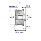 Vapautusremmi 17x57 5 ura