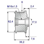 Avausremmi 17x68,2x36,2, 6-vaihteinen