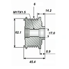 Käynnistysremmi 17x62x52, 6s