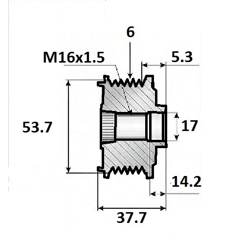 Vapautushihnapyörä Ford 6 uras
