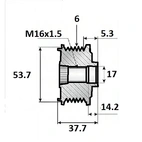 Vapautushihnapyörä Ford 6 uras